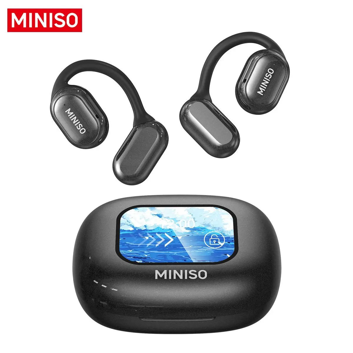 MINISO X30 Open Ear Design Earbuds, Wireless Earphones, Comfortable Wear Touch Control Electronic Headphones, Traveling Gadgets, Bluetooth-compatible Earbuds, Wireless Headset, Waterproof Sport Earbuds