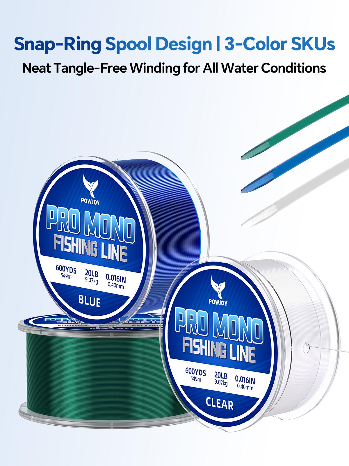 POWJOY Professional Monofilament Fishing Line - High-Strength Thin Nylon Line, UV-Resistant, Knot-Resistant, Versatile & Cost-Effective for Large Fish, Includes Knotting Instruction Card