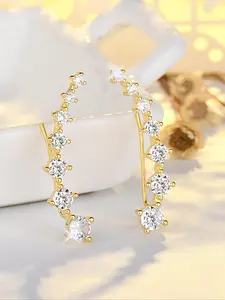 Fashion Row Synthetic Zircon Earrings, Retro Elegant Style Simple Accessories for Men and Women, Exquisite Temperament Suitable for Daily Vacation, Banquet, Party Wearing