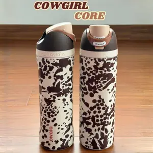 New 2026 Owala Cowgirl Stainless Steel Insulated Water Bottle Leakproof Double Wall Vacuum Tumbler Reusable Travel Cup for Office Outdoor