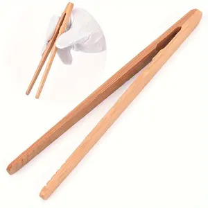 1/3pcs Reusable Bamboo Toast Tongs Kitchen Utensil Tea Tong For Fruits Toast Tea Bread Pickle Cooking Ultra Grip Wooden Toaster Tongs
