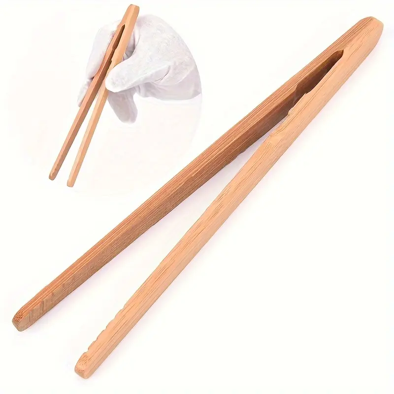 1/3pcs Reusable Bamboo Toast Tongs Kitchen Utensil Tea Tong For Fruits Toast Tea Bread Pickle Cooking Ultra Grip Wooden Toaster Tongs
