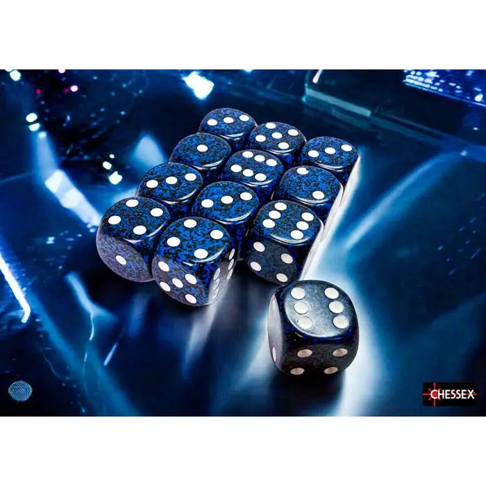 Speckled Stealth 16mm d6 Dice Block (12 dice)
