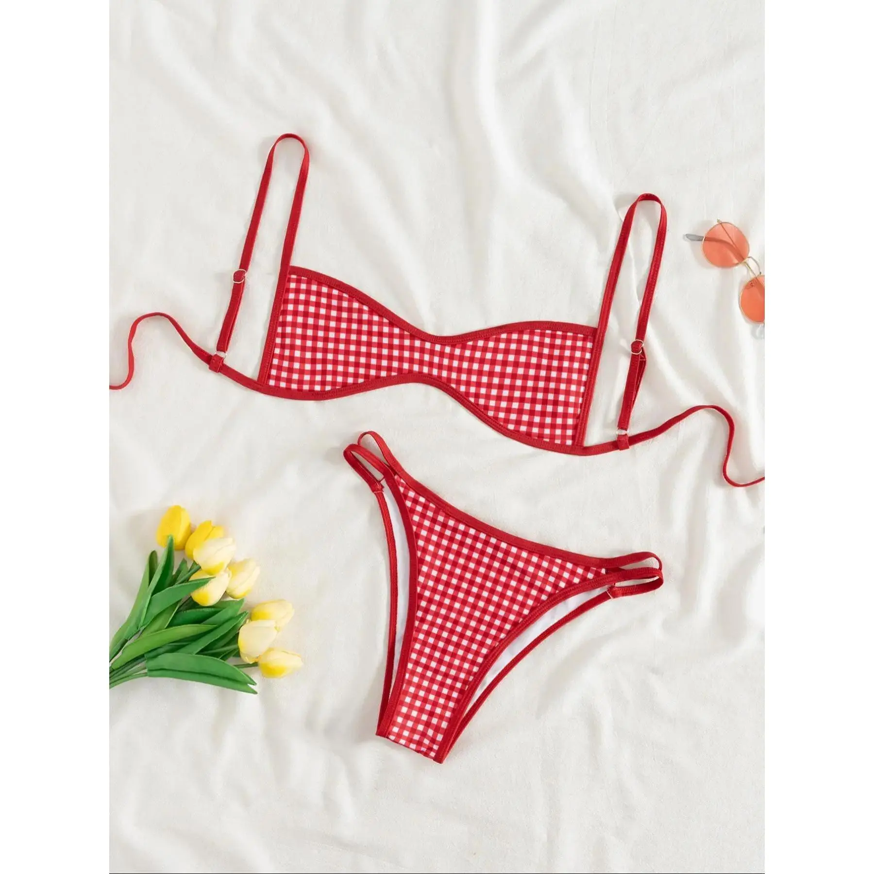 Women's 2-Piece Floral Print Bikini Set - Casual Chic Swimwear for Beach Holiday, Multi-Size Female Pack of 2, Pack Of Two