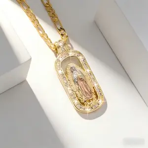 1pc Pendant Necklace | 14K Golde sras e aai r ee a  ed  Christmas Gift, Religious Symbol Jewelry