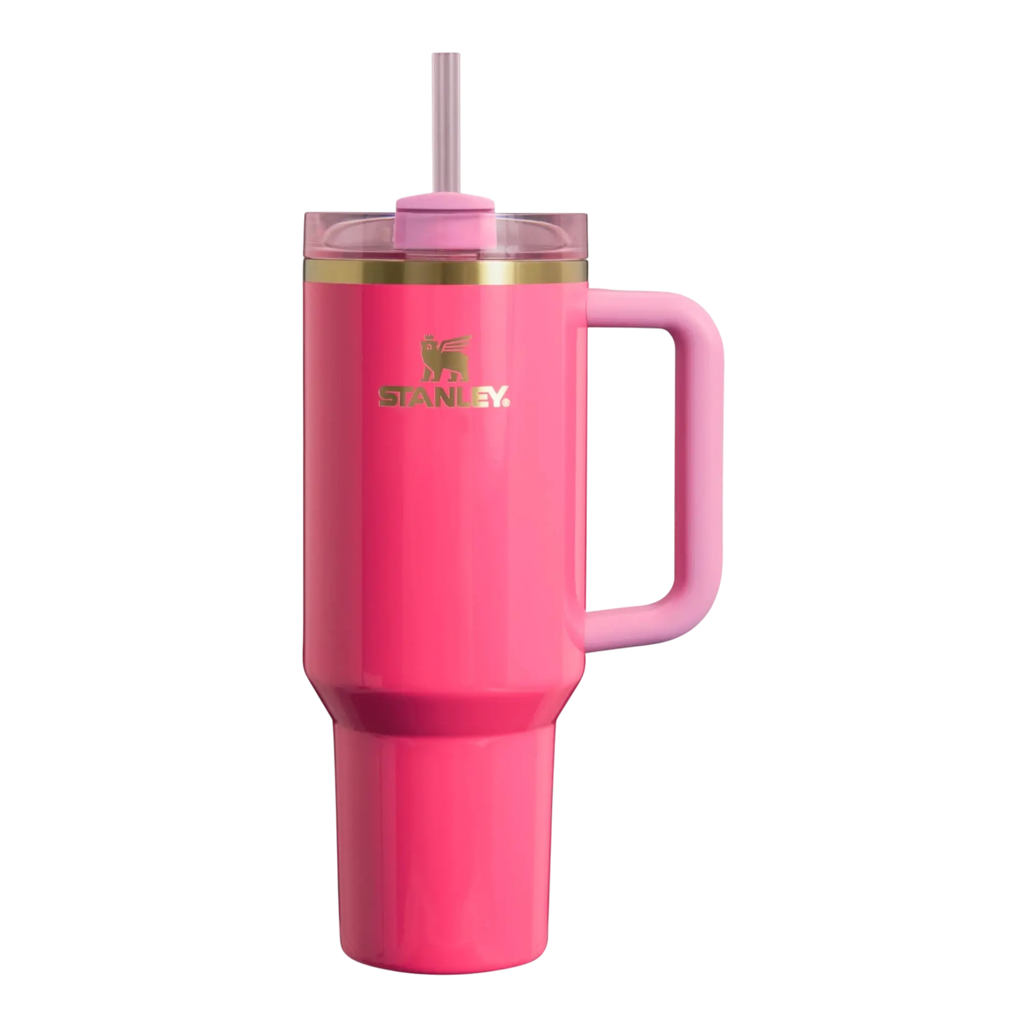 Stanley Quencher H2.0 FlowState Vacuum Flask Tumbler, 40 oz Pink Parade, Stainless Steel, Insulated, Portable with Secure Lid