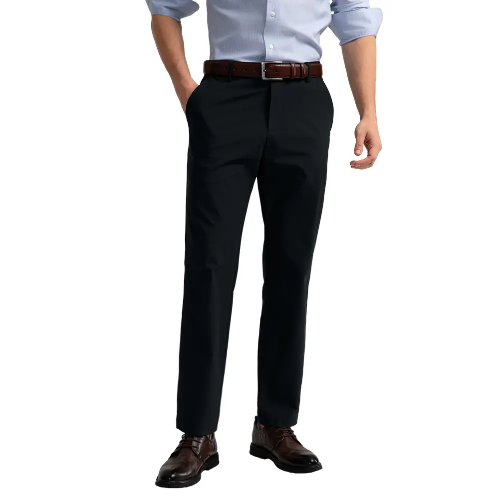 HISDERN  Men's Stretch Dress Pants No Iron Golf Pants Expandable Waist Flat Front Business Casual Formal Pants
