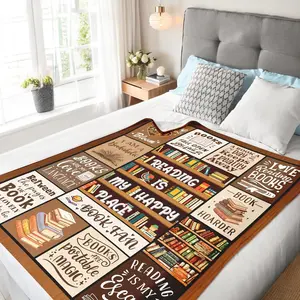 Book Lover Gift for Women, Reader Gift Reading Blanket, Book Club Librarian Bookworm Gift, Christmas Graduation Fleece Blanket