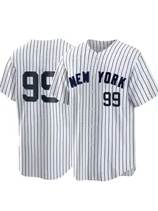 Plus Size Men's Baseball Jersey Breathable Baseball Shirt Quick Dry NEW YORK Embroidery V-Neck Short Sleeve Soft Baseball Uniform With Button Suitable For Hip Hop Streetwear Party  Daily Match Training