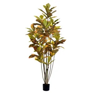 Vickerman TB170672 6' Potted Artificial Green & Orange Cronton Tree