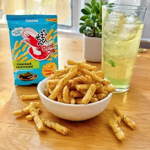 CALBEE Japanese Grilled Seaweed Flavor Shrimp Chips 94g - Crunchy Snack