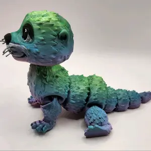 3D Printed Articulated Otter Home Decor Figurine Gift Nature