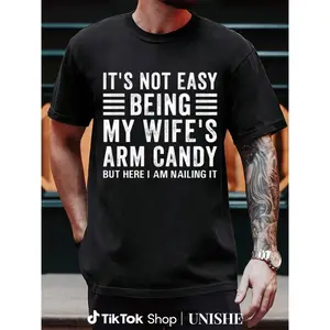 Comfy & Funny Men's Shirt – ‘My Wife is Eye Candy’ Casual Text Tee for Husbands