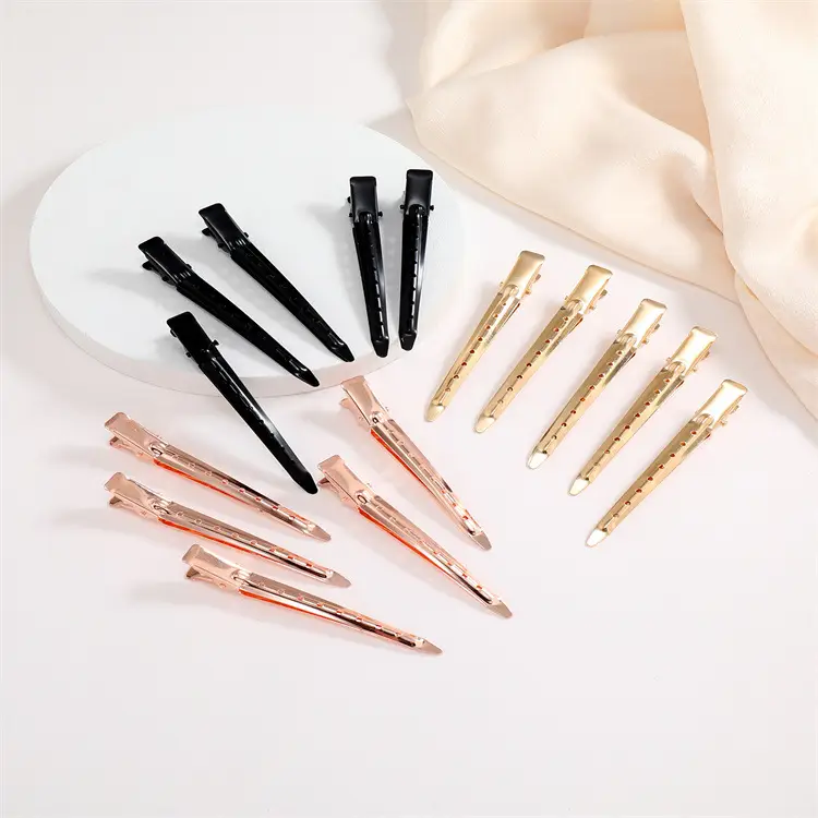 SuperNova 1 Random Count Hair Clip, Duck Bill Clip, Curl Clips with Holes for Hair Styling & Hair Coloring - Professional Salon-Grade Metal Clips for