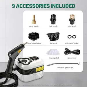 2500W High Pressure Steam Cleaner - Portable High Temp Power Steamer for Home Use, Kitchen Grease, Bathroom & Car Detailing