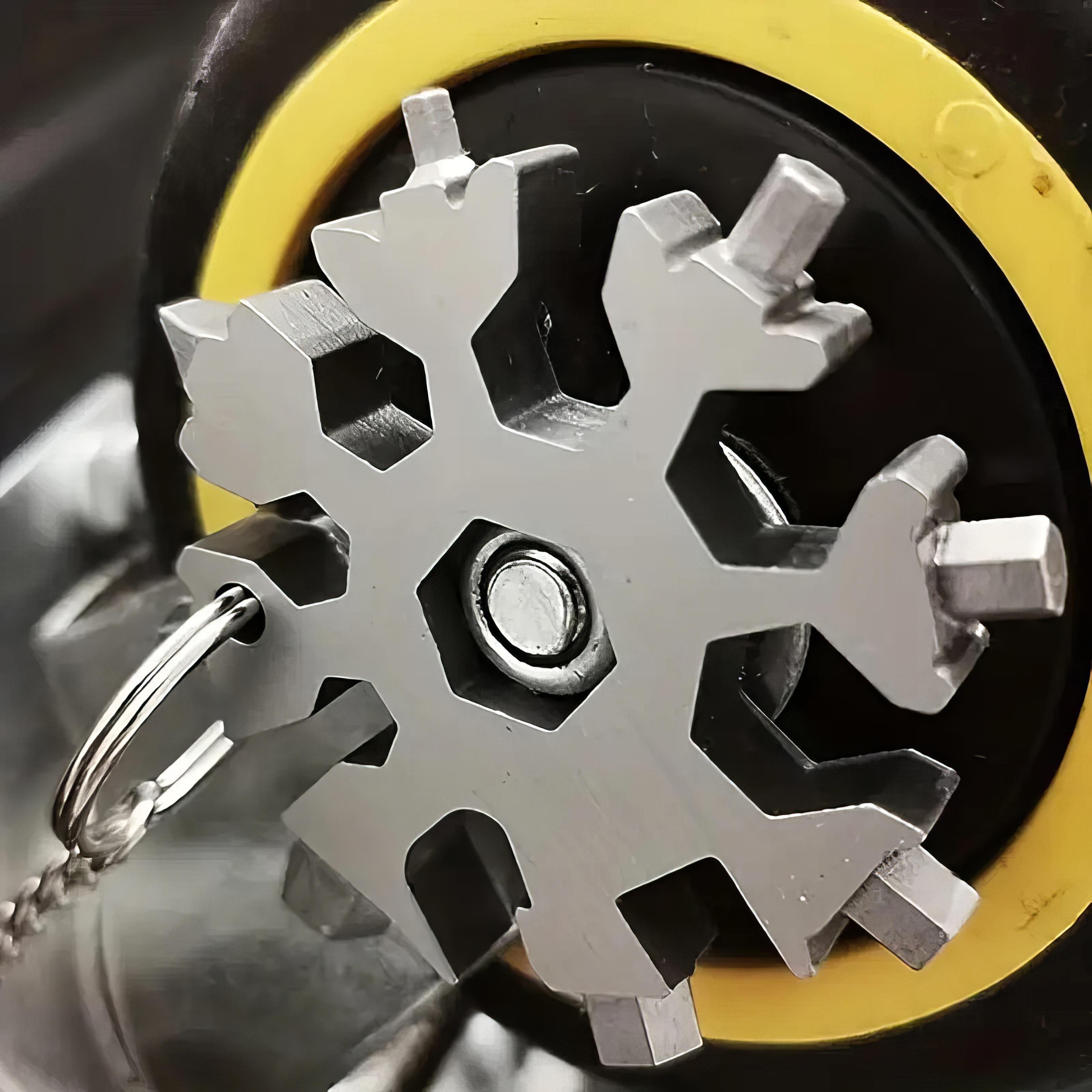 1/2 Snowflake Multi Functional Tool Silver, Unique Multi Functional Tool Screwdriver and Wrench, Gift for Men and Dad