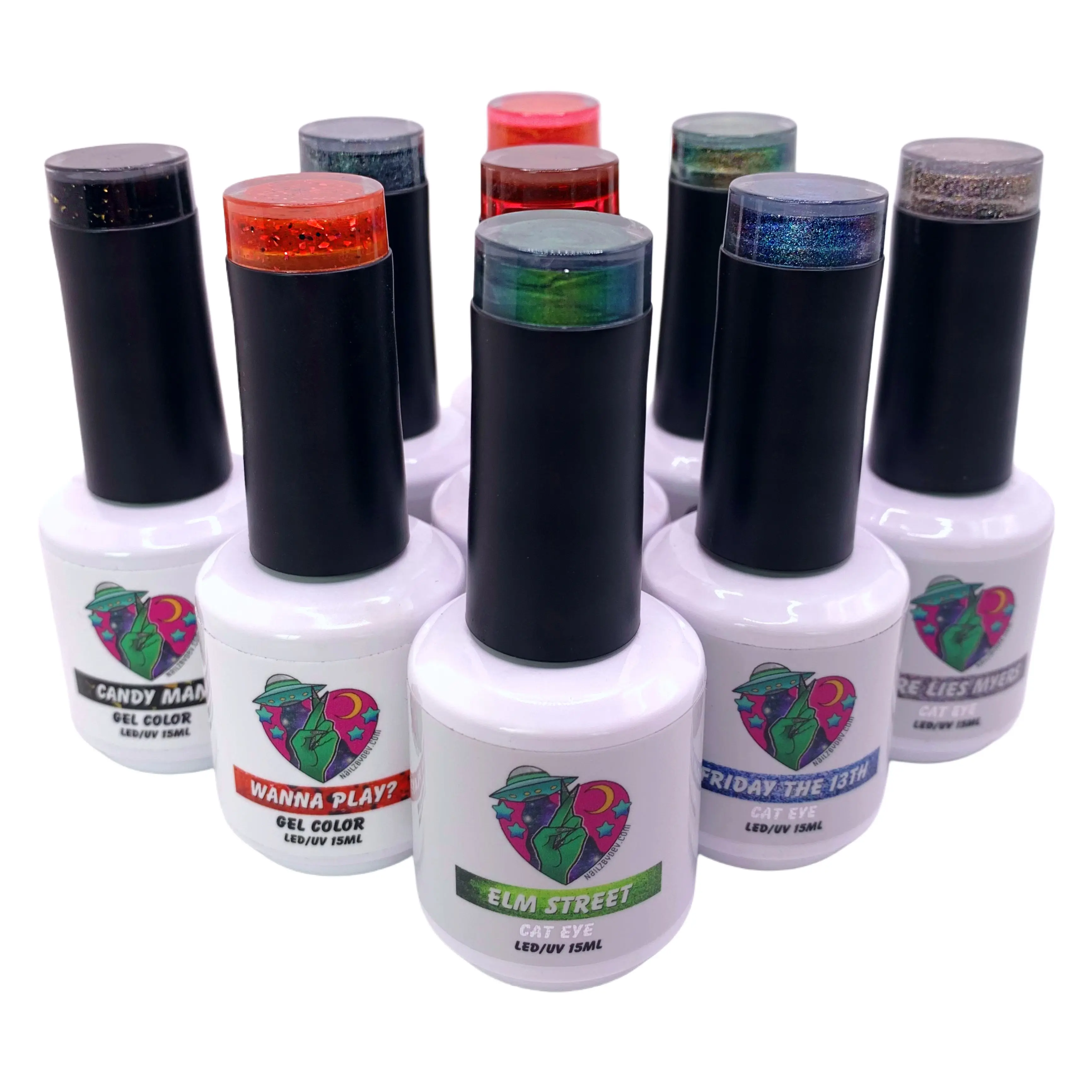 'CLASSIC KILLERS" 9 PIECE UV/LED GEL COLLECTION - High-Pigment Formula with Magnetic Cat-Eye Effect, Glitter, Jelly