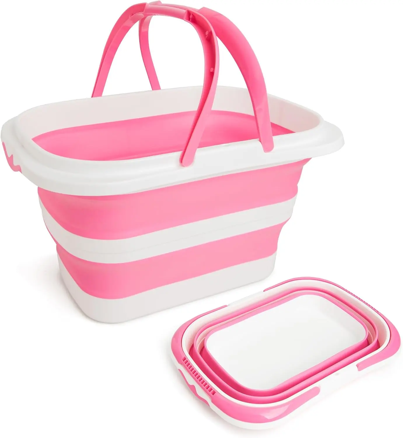 Large Collapsible Bucket for Cleaning, 4.2 Gallon (16L) Silicone Bucket with Handle & Hanging Hole, Foldable Space-Saving Mop Bucket for Home, Storage.Car Wash, Camping, Beach