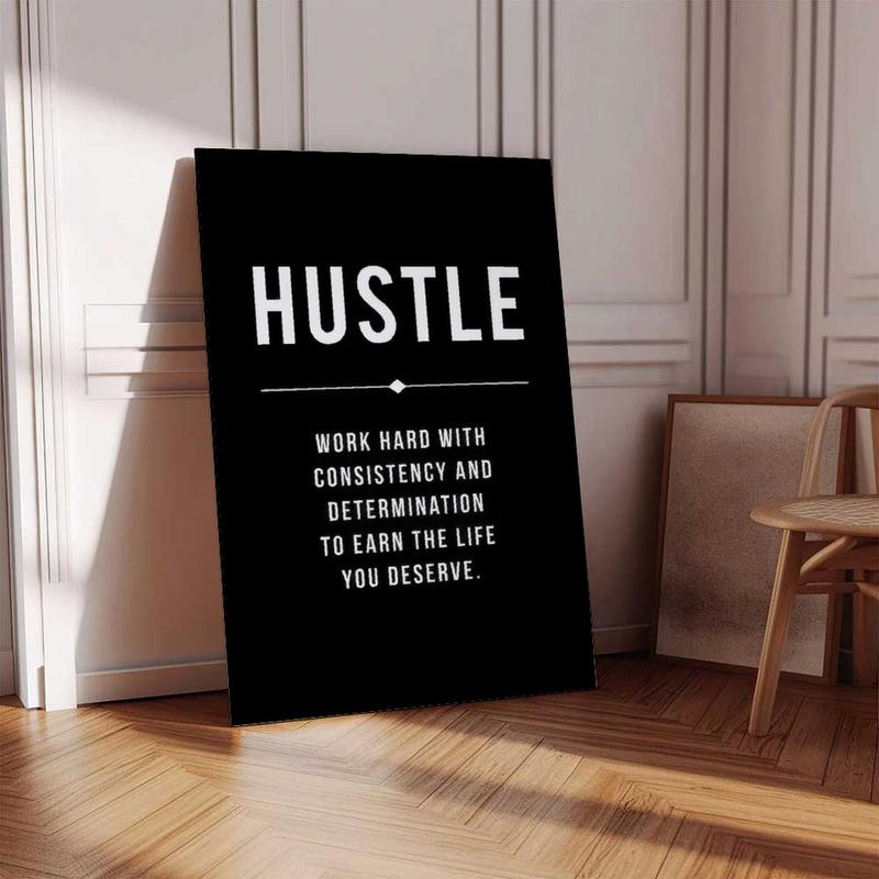 Motivational 3 Piece Set Wall Art Poster, Hustle Grind Execute Prints, Minimalist Office Decor, Printable Inspirational Poster