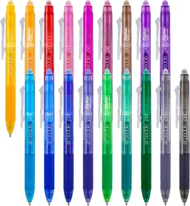 18 Colors Retractable Erasable Gel Pens Clicker, Fine Point 0.7mm, Make Mistakes Disappear, Comfort Grip for Journaling Drawing Writing Planners