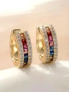 1 Pair Gorgeous Cubic Zirconia Hoop Earrings Fashion Earrings For Women For Wedding Engagement Anniversary Jewelry Valentine's Day Gift