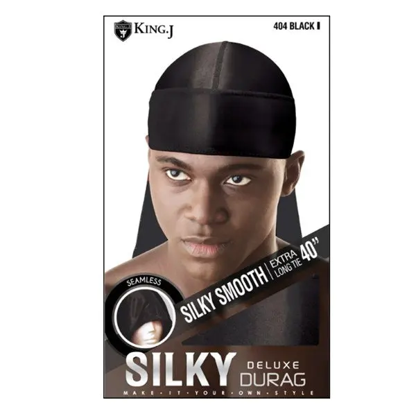 King J Silky Deluxe Durag #404 - Black