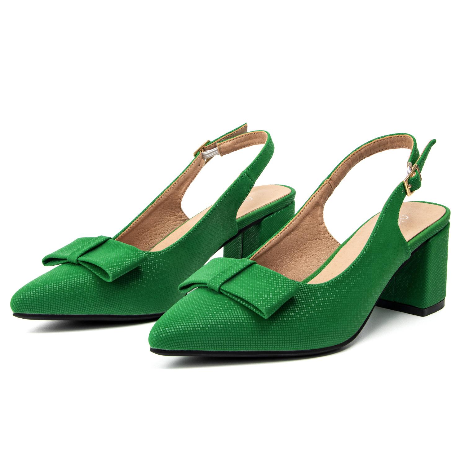 Women's Elegant PU Leather Pointed Toe Slingback Pumps, Summer Bow Detail Comfortable Backless Strap Heels, Versatile Dress Sandals