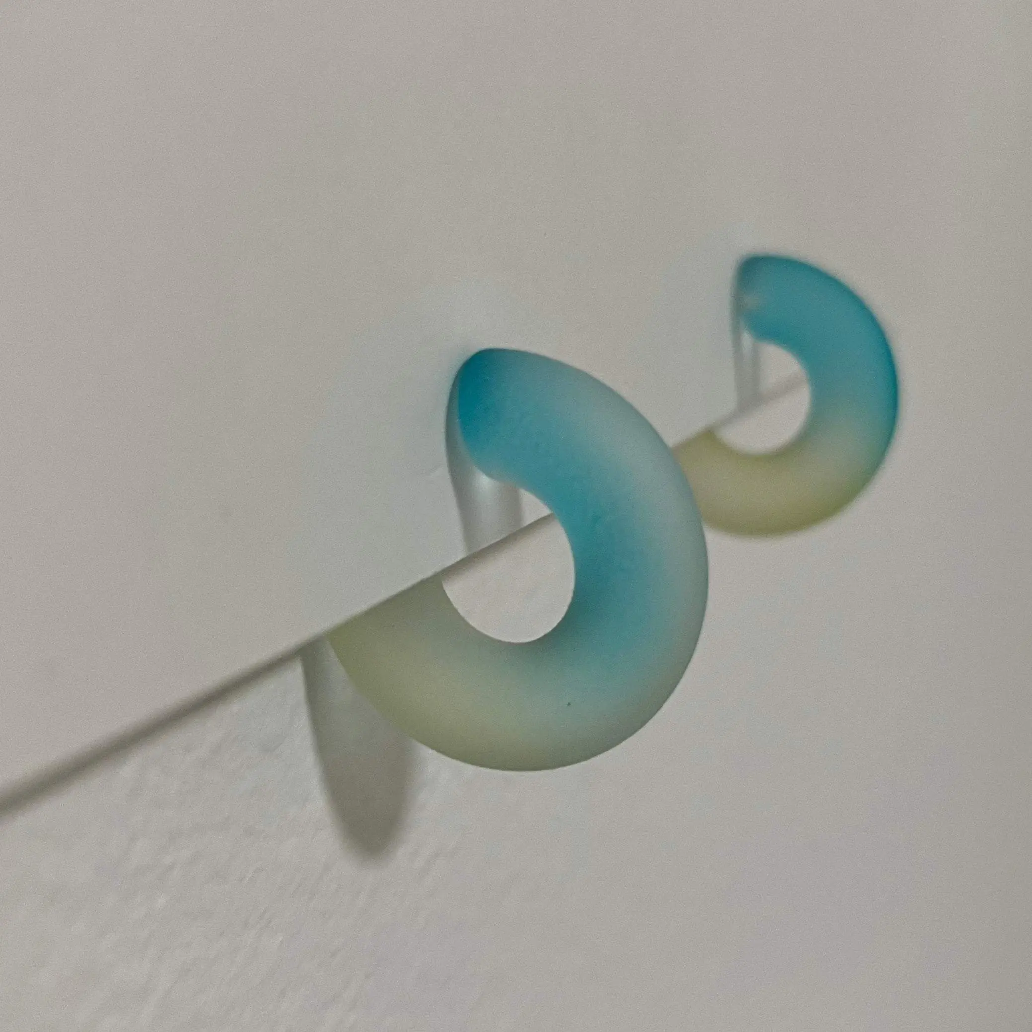 Aqua Jelly Hoops Earrings