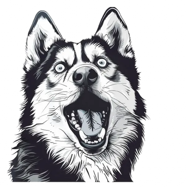 Funny Siberian Husky Dog Car Decal - Hilarious Surprised Dog and Cat Auto Decor Waterproof weatherproof - Realistic Decor for Window Bumper Side Mirror