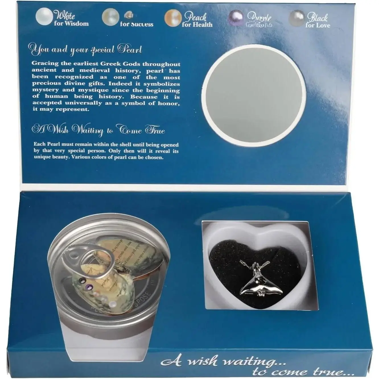 Wish Pearl Necklace Kit, DIY Necklace Making Kit, lotus Necklace Cage Locket Cultured Pearl in Oyster Set, 16.9", Surprise Gift For Wife, Girlfriend,Mother