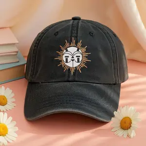 Sun and Moon Embroidery Hat, Celestial Vintage Dad Cap, Witchy Aesthetic Embroidered Baseball Cap, Fall Accessories Must-Have