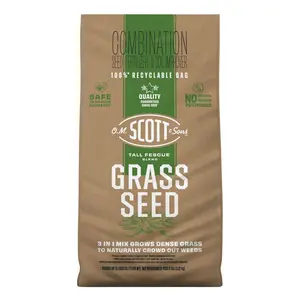 Blend Grass Seed 8 lbs. Covers Up To 2,000 sq. ft. Fertilizer and Soil Improver, Naturally Crowds Out Weeds