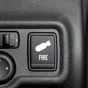 4PCS/SET For Car Interior Buttons, Playful Fun Enthusiast Notebooks Fun Signage Element Decor Make each use full of contrast humorous vibe, Candy shape + "FIRE" text + button-exclusive fit details fixed on items