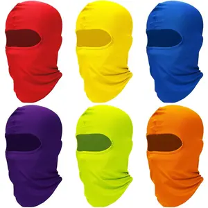 6 Pcs Ski Mask Balaclava Full Face Cover Windproof Mask Polyester Ice Silk UV Protection for Men Women Outdoor Sports