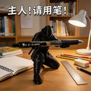 3D Printed Ninja Pen Holder, Creative Samurai Desk Organizer, Funny Office Pen Stand, Gift for Students