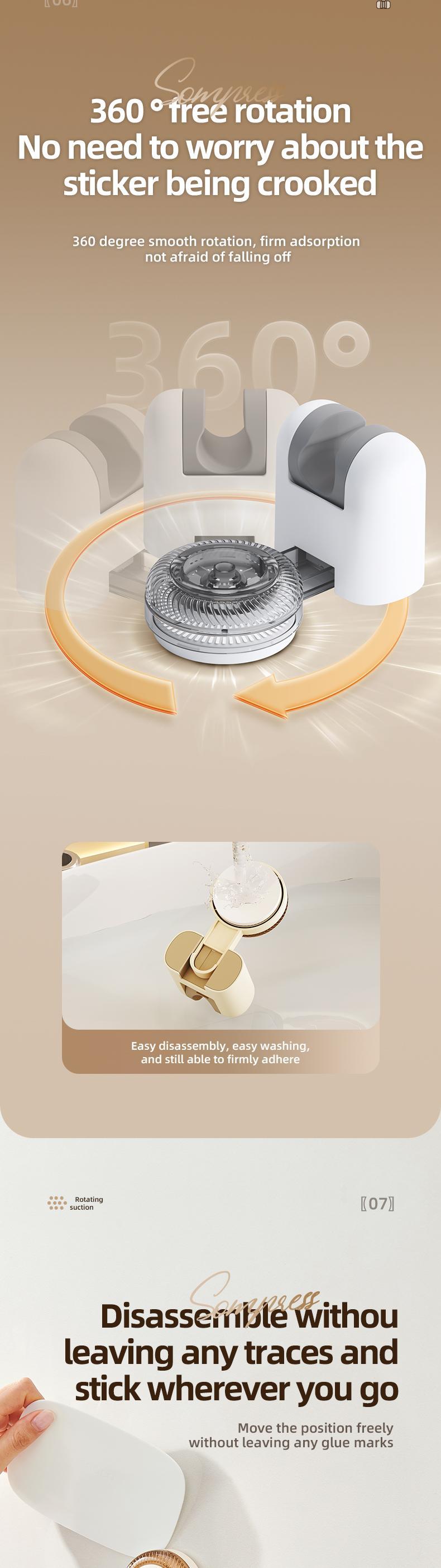 RENEMOS Relocatable Shower Head Holder - Damage-Free Suction Cup Mount - No Drill, No Tools Needed - Adjustable Shower Stand for Tile & Glass - Reusable & Removable - Perfect for Apartments & Rentals