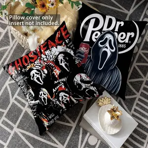 2PC Scary Scream Ghostface Throw Pillow Case Set 👻🩸 Trendy Halloween Spooky Decor