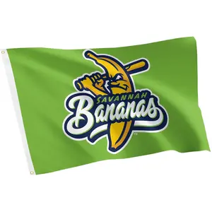 Savannah Bananas Green Outdoor Flag - Durable Polyester Mascot Fan Banner