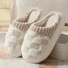 Women's Slip On Slippers - Soft Fluffy Faux Cashmere, Cushioned Anti-Slip Sole, Polyester Casual House Shoes for Indoor Monthly Use, Cozy Feet Loungewear Footwear