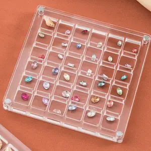 Acrylic shell storage box, handicraft storage box and organizer, high transparency magnetic suction belt cover seaside mini shell storage box, shell storage display box