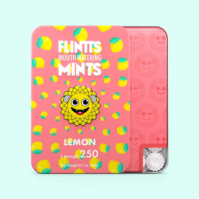 Flintts Mints Fruit Troop Variety 6 Pack - Cool Watermelon, Luxury Grape, Cherry, Sour Tangerine, Strawberry Magic, Lemon - Natural Flavors, Sugar-Free & Vegan, Dry Mouth Mints