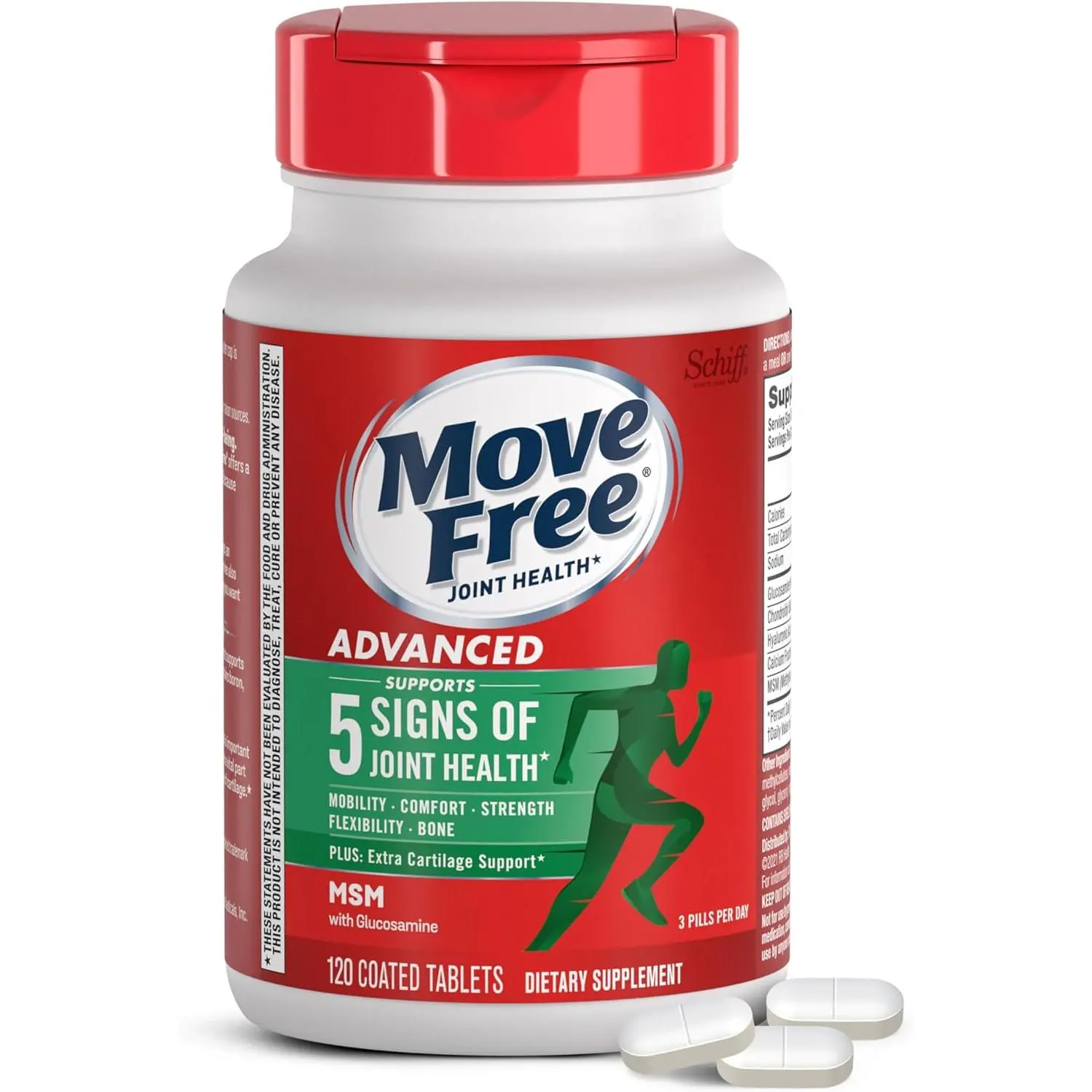 Advanced Glucosamine Chondroitin MSM Joint Support Supplement for Mobility Comfort Strength Flexibility and Bone Health Daily Dietary Vitamins for Men and Women Cartilage Support Joint Relief for Active Lifestyle