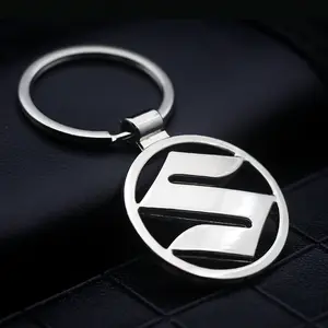 Suzuki Car Keychain, Polished Metal Key Ring, Durable Alloy Logo Key Holder, Universal Car Accessory for All Vehicle Types