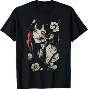 100% Cotton Horror Anime Manga | Japan Japanese Creepy Kawaii Goth .T-Shirt
