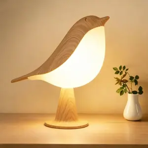 Cute Bird Small Desk Lamp, Touch Sensor Cordless Night Light, 3 Color Temperature Rechargeable Kids Lamp for Bedroom Nightstand Room Decor