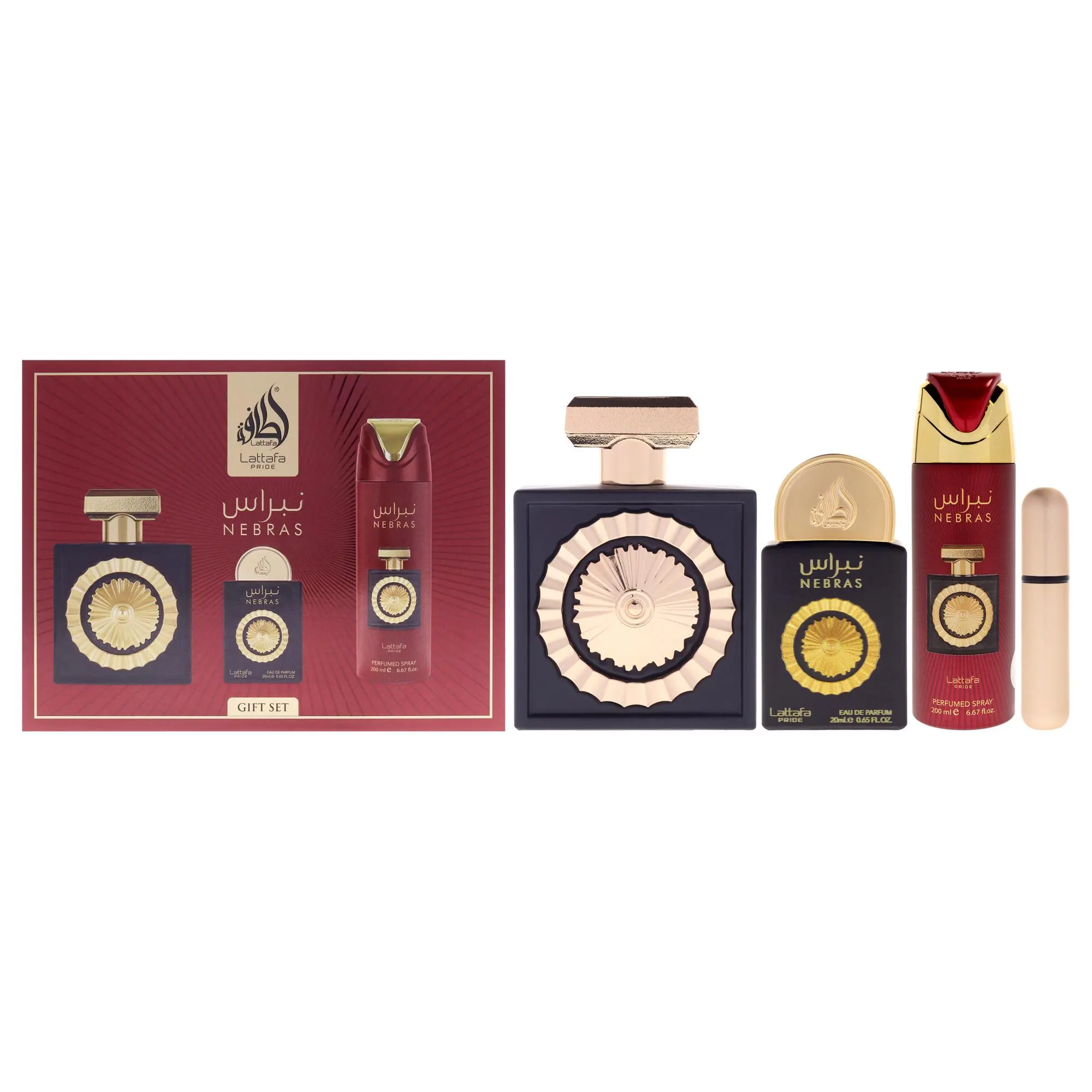 Lattafa Pride Nebras Eau De Parfum Unisex — Red Berries, Mandarin Orange, Vanilla | tonka bean scent, lattafawomen's prive rose perfume, unisex amber woody cologne, cacao, red berries perfume, rose, mandarin orange perfume, sugar, mandarin orange vanilla