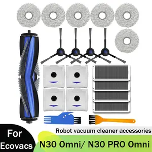 Compatible for Ecovacs Debot N30 Omni / N30 Pro Omni Robot Vacuum Cleaner Accessories Main Side Brush Hepa Filter Mop Pad Dust Bag Parts Replacement