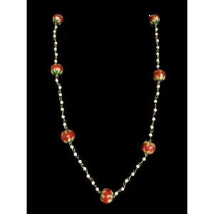 NS91 Red green Jaipuri bead Mala ( READY TO SHIP )