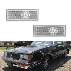 2PCS Clear Front OR Rear Side Marker lamps Light Lens For 1981 1982 1983 1984 1985 1986 1987 1988 Oldsmobile Cutlass 442,Replace OEM GM 915315, GM 915316, GM 915163, GM 915164