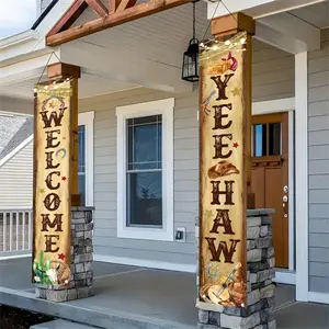 Wild West Cowboy Party Porch Banner Set, Cowboy Birthday Sign Decor for Baby Shower, Western Theme Party Decoration, Party Decorations Banners